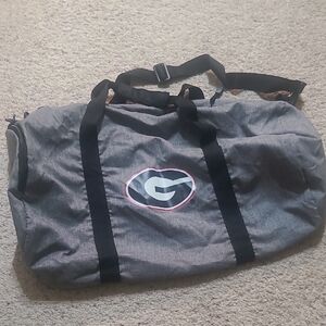 Georgia Bulldogs Gray Duffel Bag with Black Straps